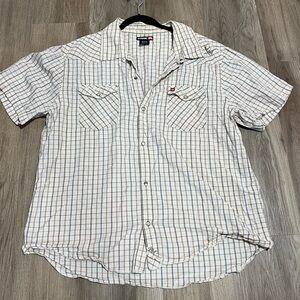 Tony Hawk Plaid Pearl Snap Button Down Shirt